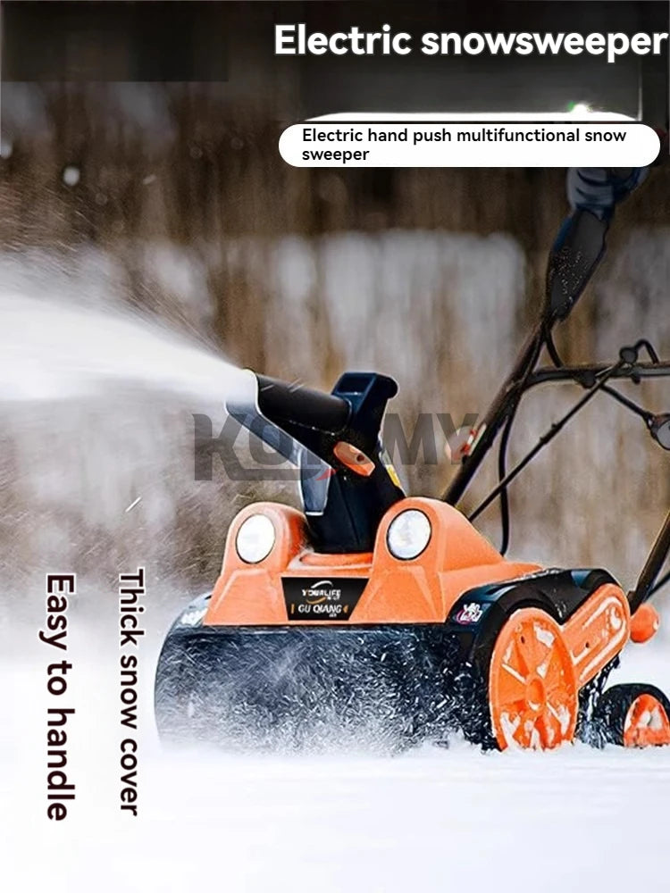 Snow Removal Machine Electric Snow Plow Hand-Pushed Snow Blower Small Snow Clearing Equipment for Road Snow Shoveling