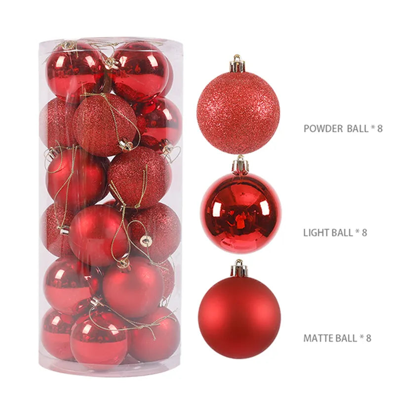 24/36pcs Christmas Ball Christmas Tree Ornament Home Christmas Hanging Pendant New Year Party Decoration Gift Navidad