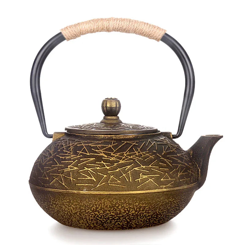 900ML Japanese Style Cast Iron Teapot With Stainless Steel Infuser Strainer Plum Blossom Cast Iron Tea Kettle for Boiling Water