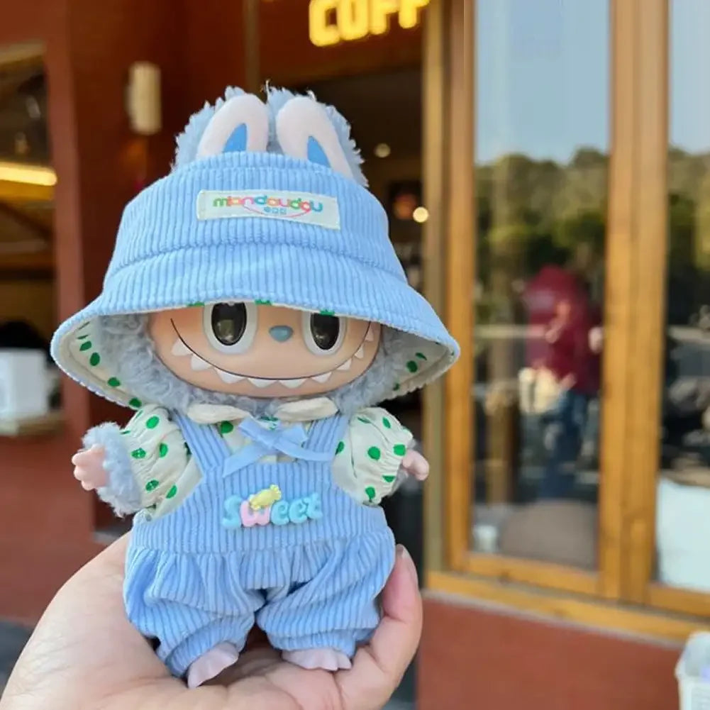17cm Mini Plush Doll'S Clothes Outfit Accessories for Korea Kpop Exo Labubu Idol Casual Strap Set Clothing Gift