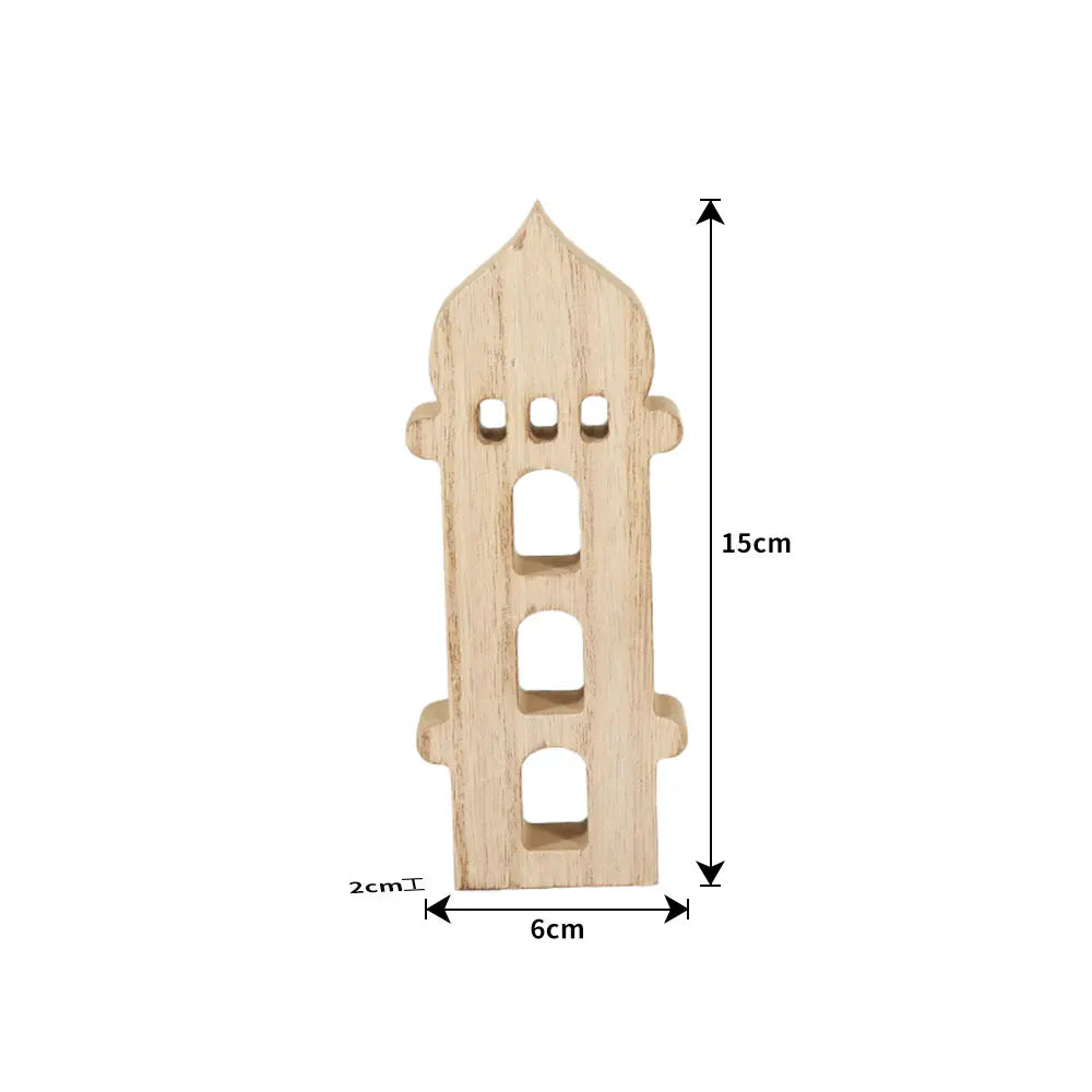 2024 EID Mubarak Wooden Ornaments House Ramadan Decoration for Islam Muslim Event Party Home Table Decoration Kareem Gifts
