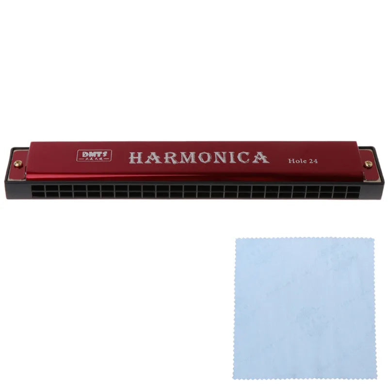 Professional 24 Hole Harmonica Key of C Mouth Metal Organ for Beginners