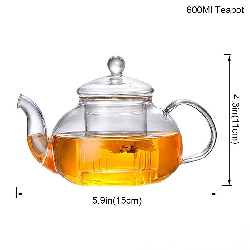 Dropshipping Heat Resistant Glass Teapot Various Styles of Hot-Selling Tea Sets Clear Kettle Flower Puer Tea Infuser Pot