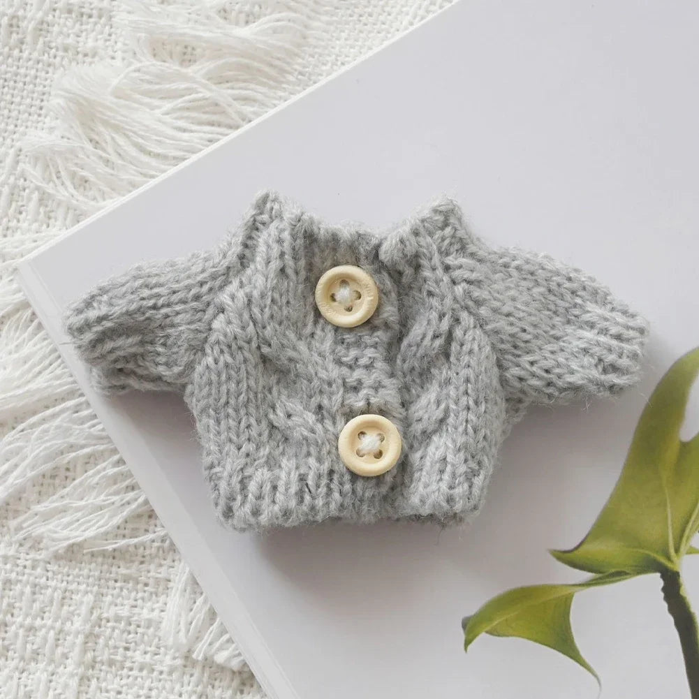 Mini Doll'S Clothes Outfit Accessories for Labubu for Elf Doll Knitted Christmas Love Twisted Solid Santa Sweater Clothing