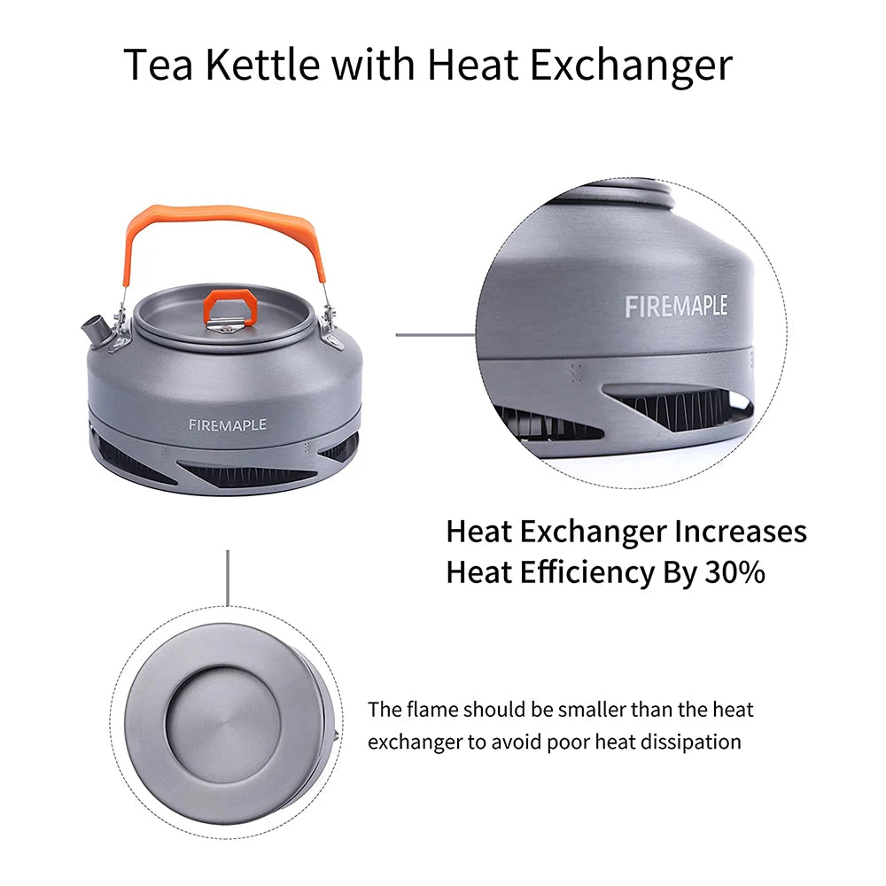 Fire Maple Outdoor Camping Pinic Heat Exchanger Kettle Coffee Tea Pot 0.7L With Heat Proof Handle Tea Filter FMC-XT1