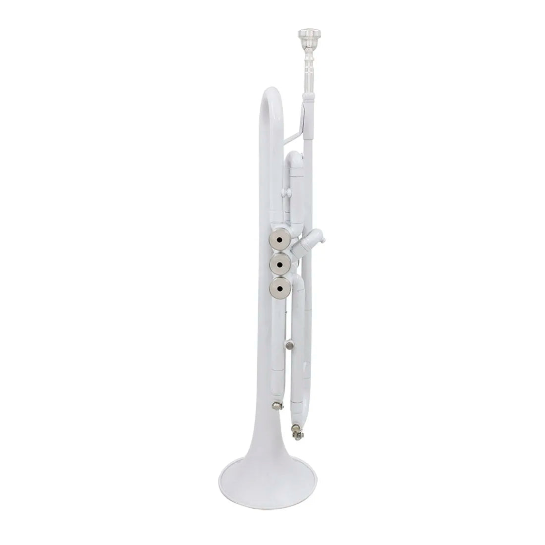 White Trumpet Bb Flat Brass Material Musical Trumpet With Mouthpiece Gloves Cleaning Cloth Box Accessories