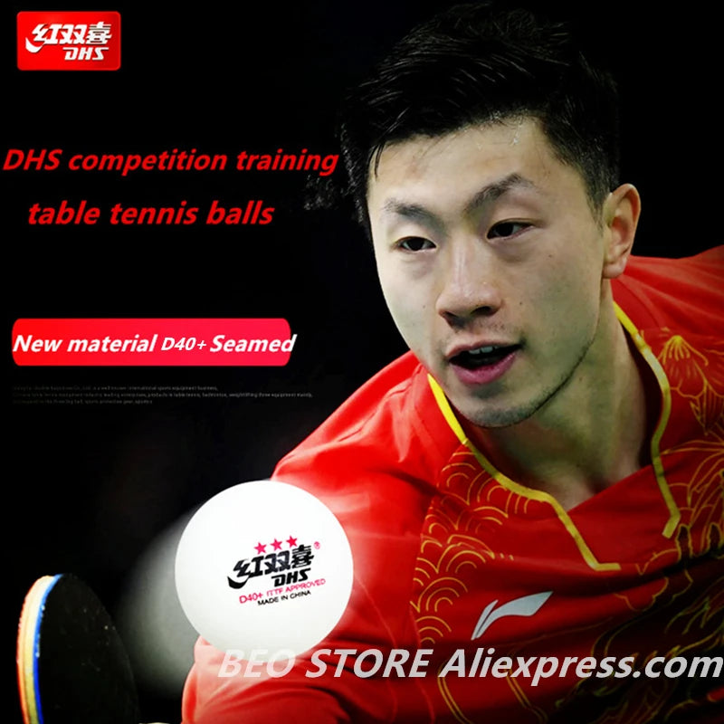 DHS 3 Star D40+ Table Tennis Ball 3-Star New Material ABS Seamed Poly Plastic Original DHS Ball 3 Star Ping Pong Balls