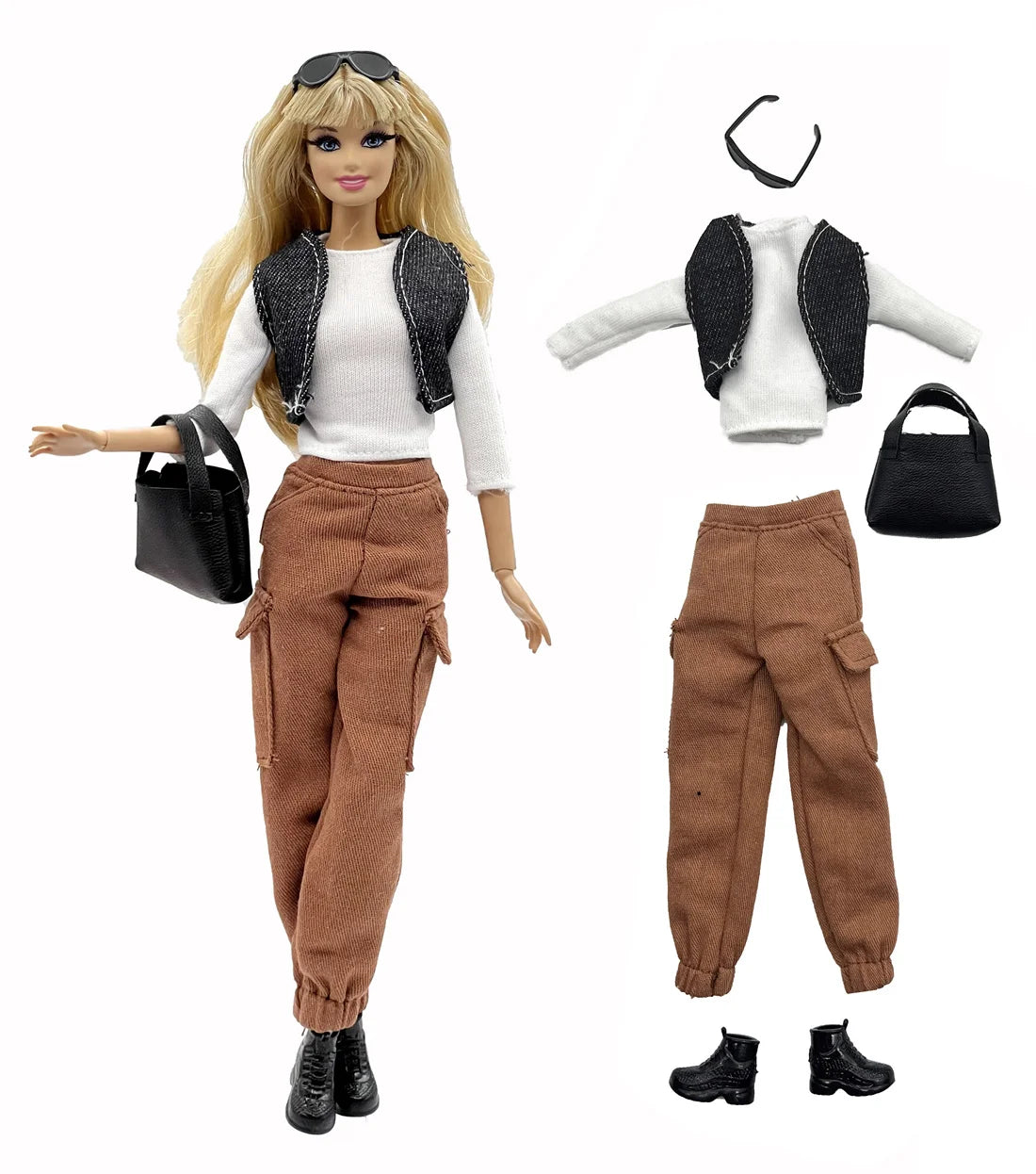 1 Set Cloth Doll Accessories Fashion Model Casual Wear Cool Clothes for 30cm Barbie Doll Kids or Birthday Gift
