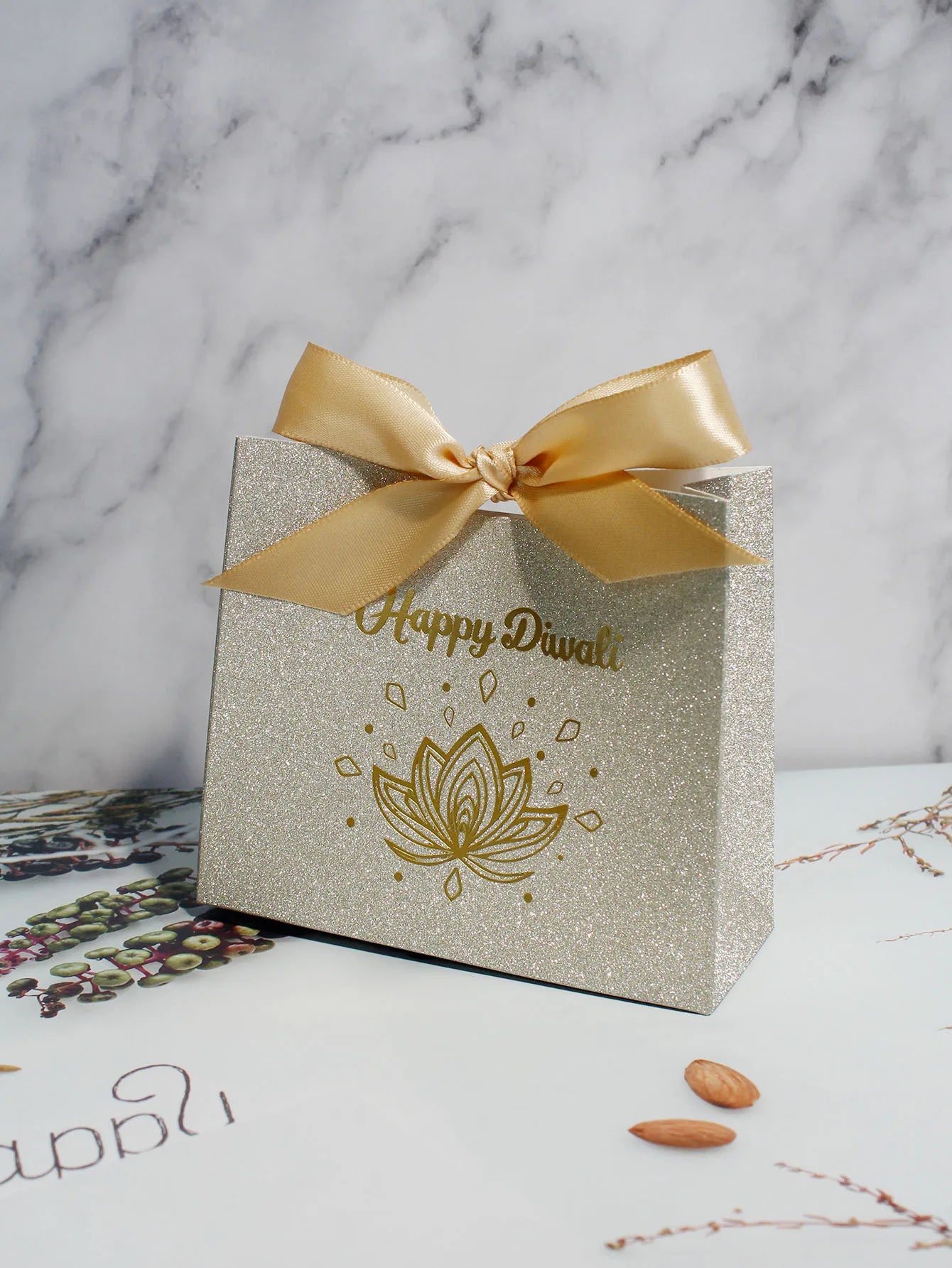 10/20/50pcs Indian Diwali Candy Box, Halloween, Glitter Powder,silver Powder, Three Exquisite Styles of Ribbon Packaging