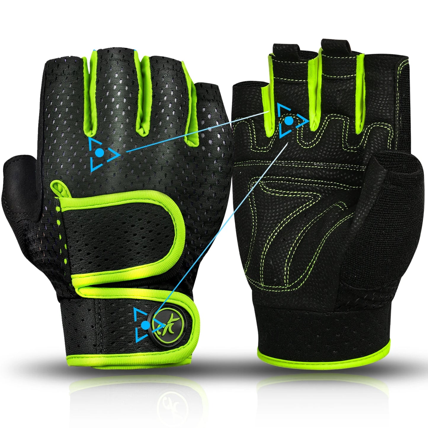 MOREOK Gym Gloves Non-Slip 3MM Pads Pull Up Power Training Weight Lifting Gloves Kettlebell Workout Exercise Fitness Gloves Men