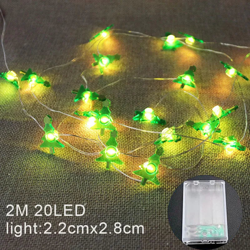 Christmas Fairy Light Christmas Light String Santa Claus Snowman Garland Light for Wedding Bedroom Christmas Tree Ornament