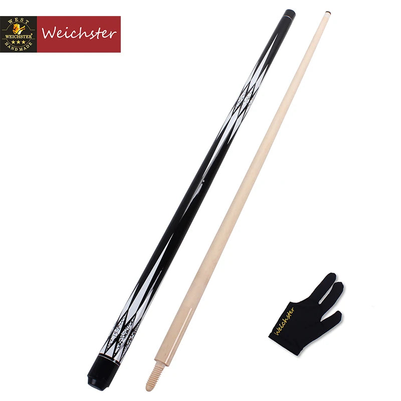 Weichster 3 Cushion Carom Billiard Pool Cue Stick Wooden Joint Cue With Glove