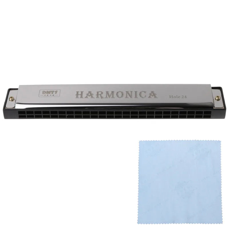 Professional 24 Hole Harmonica Key of C Mouth Metal Organ for Beginners