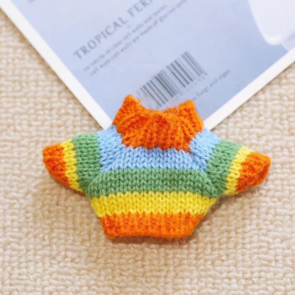 Mini Doll'S Clothes Outfit Accessories for Labubu for Elf Doll Knitted Christmas Love Twisted Solid Santa Sweater Clothing