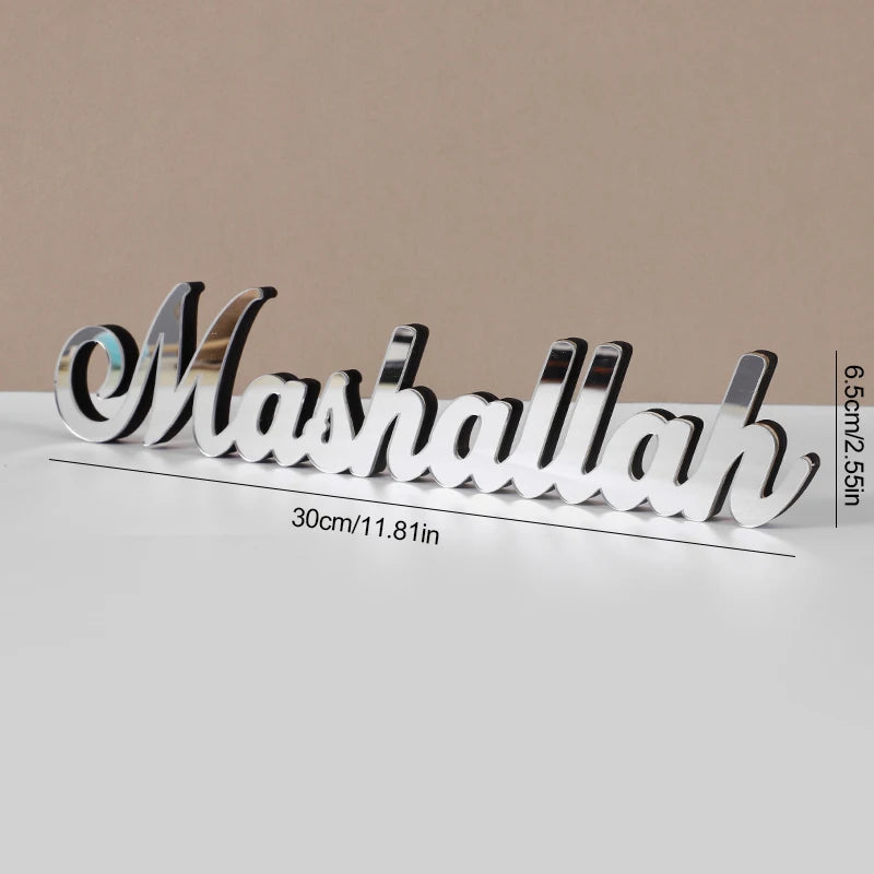 1set Ramadan Acrylic Wooden Ornaments Bismillah Eid Mubarak Home Table Decoration Islamic Muslim Party Gifts 2025 Accessories