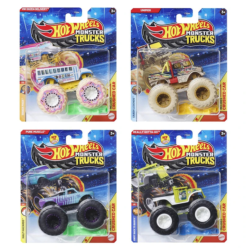 2025 Hot Wheels Cars MONSTER TRUCKS HW-Dozen-Delivery Unimog 5-Alarm 1/64 Metal Die-Cast Model Collection Toy Vehicles