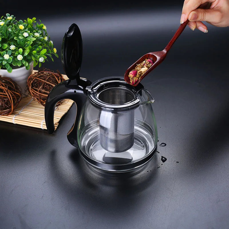 Creative Design Glass Teapot 750ml &1200ml Fashion Glass Teapot for Tea Flower With Removable Steel Infuser Filter Tea Kettle