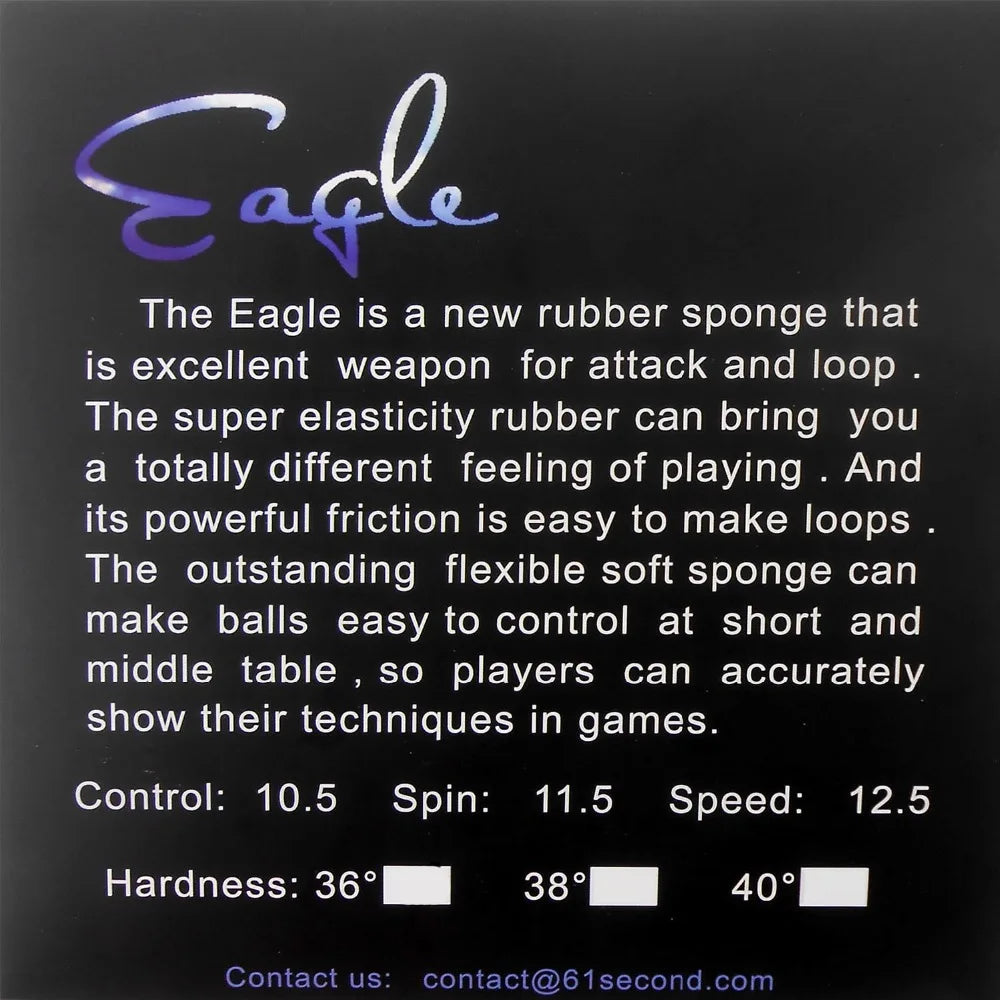 61second Eagle Pips in Table Tennis PingPong Rubber With Yellow Sponge