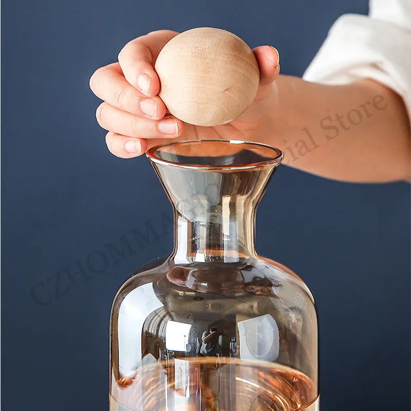 1.2L Water Kettle Amber Borosilicate Glass Tea Pot 250ml Water Cup Heat-Resistant Glass Bottle Water Pitcher Beverage Dispenser