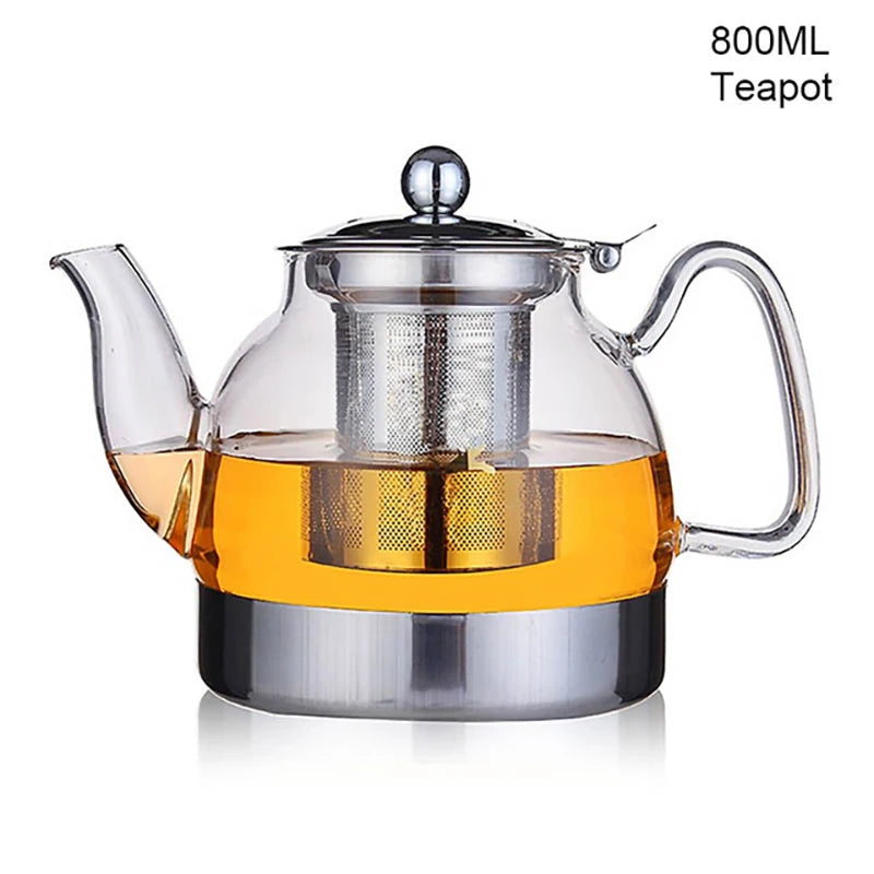 YMEEI 800/1100ml Glass Teapot Gas Stove Induction Cooker Water Kettle Chinese Teapot With Filter Heat Resistant Flower Tea
