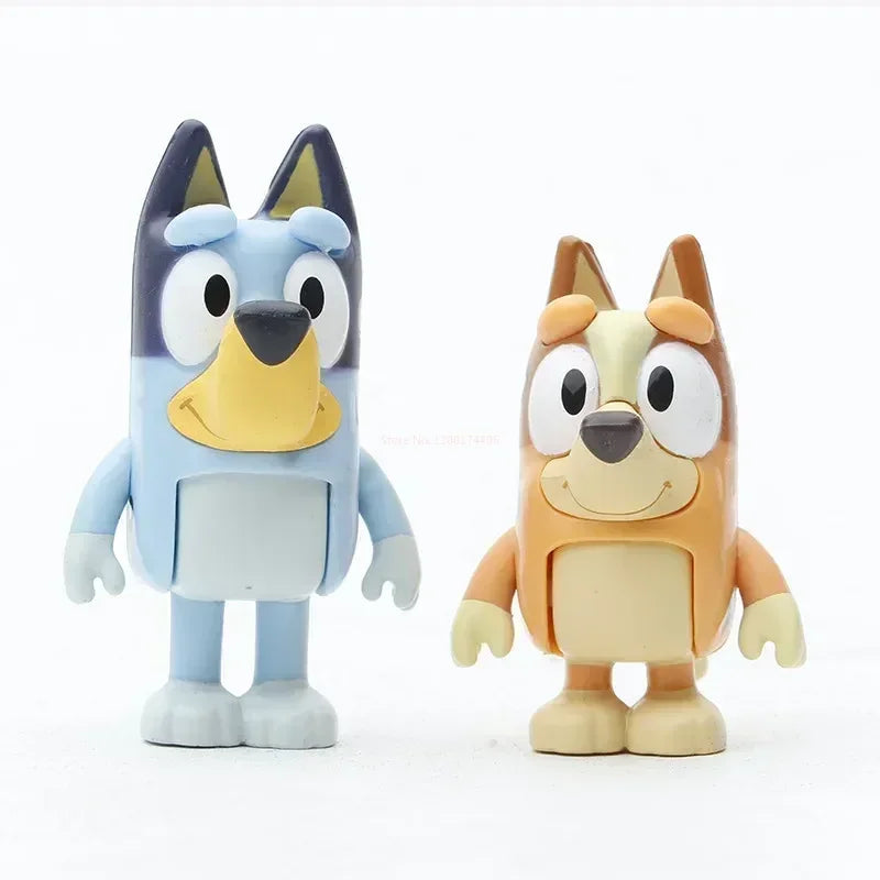 8pcs Bluey Model Ornaments Bingo Joint Toy Mini Pvc Character Ornaments Christmas Children's Toys Gifts Holiday Gift Model