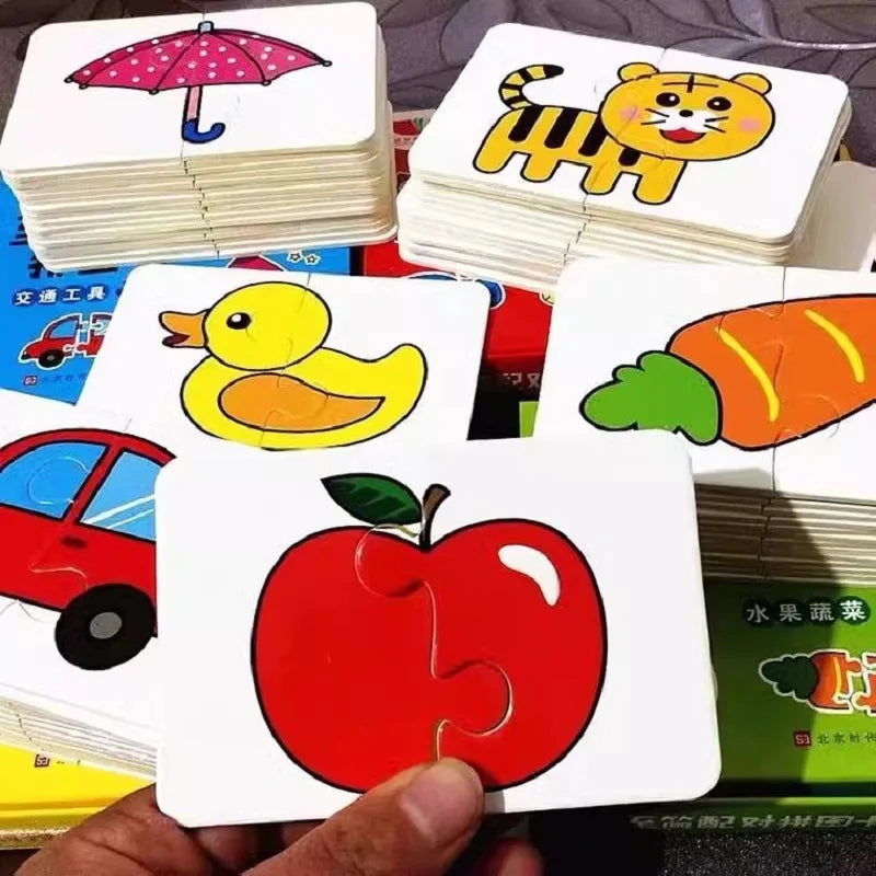 Kids Animal Puzzles for Toddlers 1 2 3 Years Boys Girls Learning Animals Memory Card Matching Game Educational Toys for Children