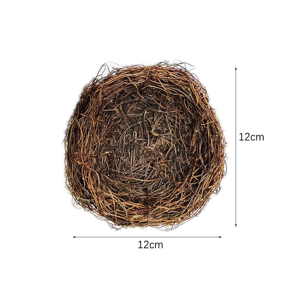 10-15Cm Easter Artificial Bird Nest Easter Eggs Natural Rattan Nest Eggs Storage Easter Decoration 2024 Kids Diy Craft Supplies