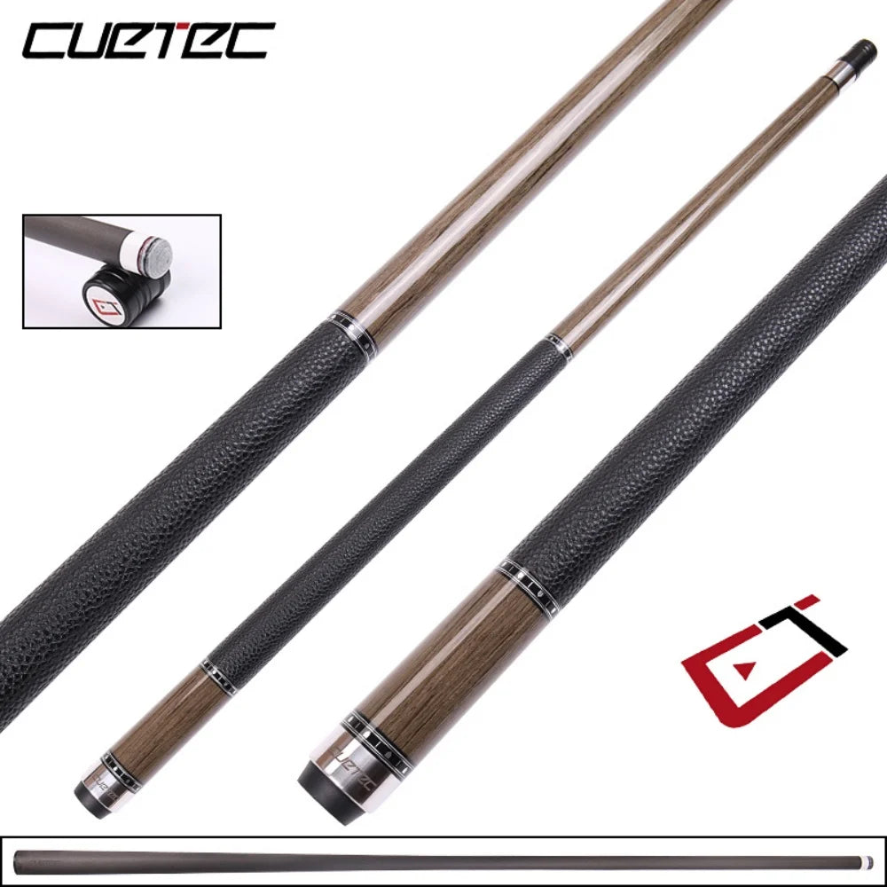 CUETEC 58" Cynergy Truewood II Walnut / Ebony Carbon FIber Energy Billiard Pool Cue Stick 12.5mm