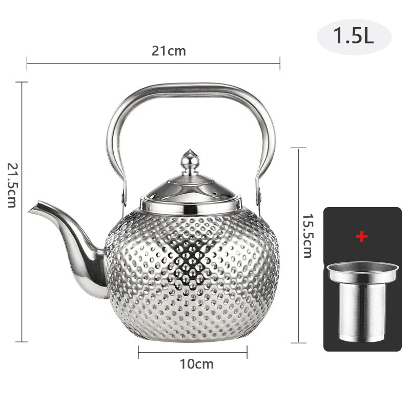 1.2/1.5/2l Teapot 304 Stainless Steel Water Tea Kettle Induction Cooker Stove Tea Pot Drinkware Kitchen Accessories
