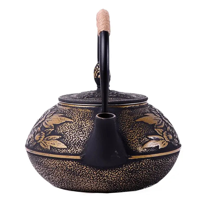 900ML Japanese Style Cast Iron Teapot With Stainless Steel Infuser Strainer Plum Blossom Cast Iron Tea Kettle for Boiling Water