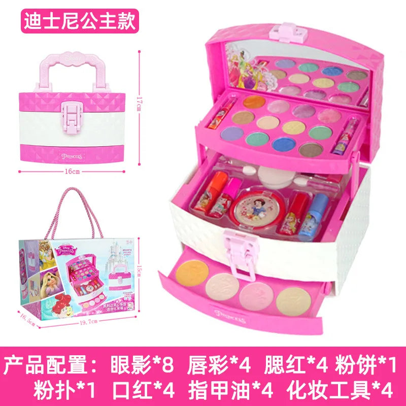 New Disney Girls Frozen 2 Elsa Anna Princess Makeup Suitcase Toys Set With Box Snow White Makeup Box Set Kids Toy Gift