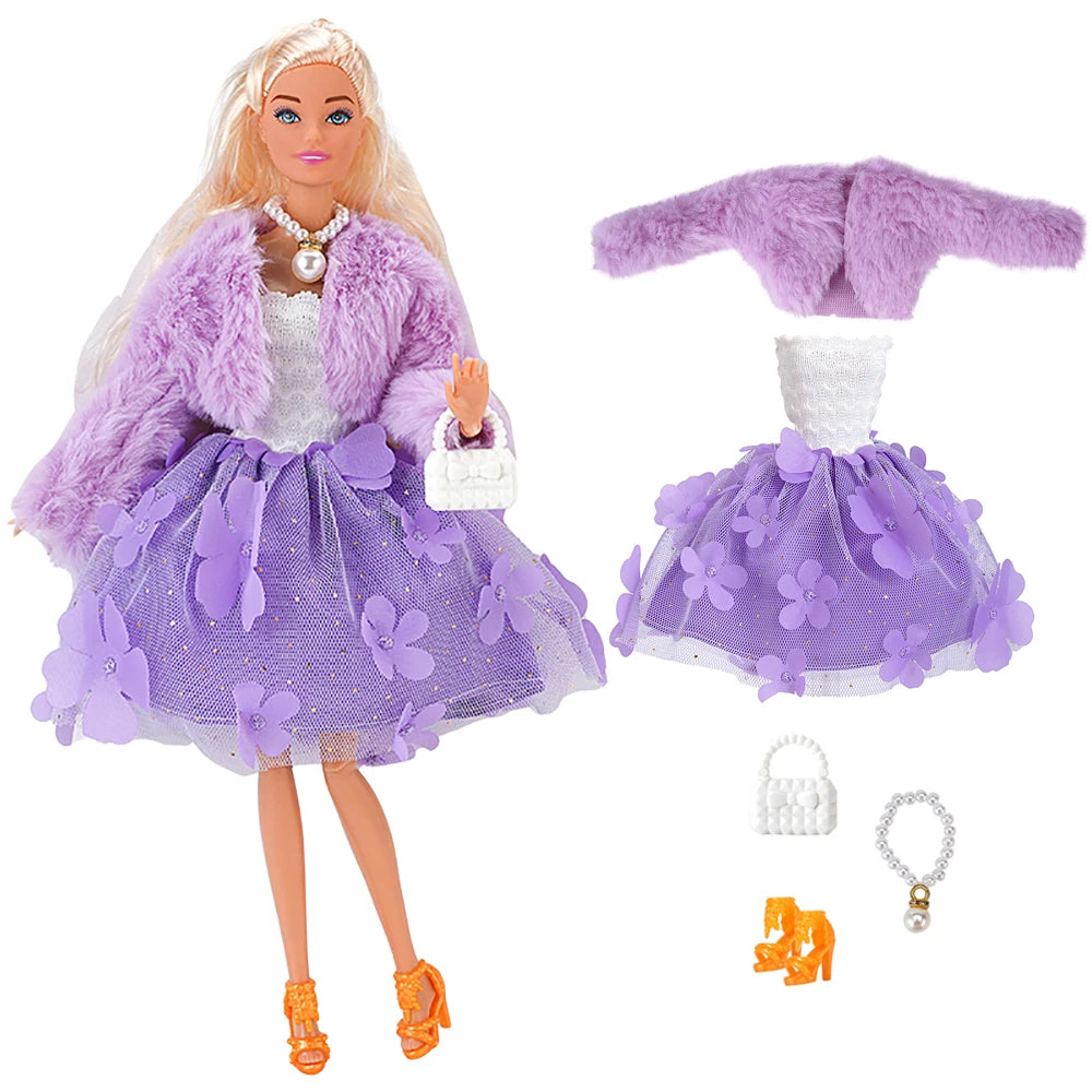NK 1 Pcs 30CM Princess Wedding Dress Noble Party Gown for Barbie Doll Accessories Fashion Clothes Gift for Girl' 1/6 Doll Toy JJ