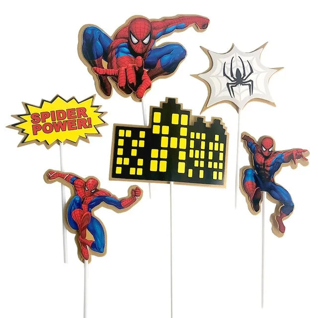 1set the Avengers Birthday Party Cake Topper Super Hero Spiderman Hulk Iron Man Cake Decoration for Kids Birthday Party Supplies