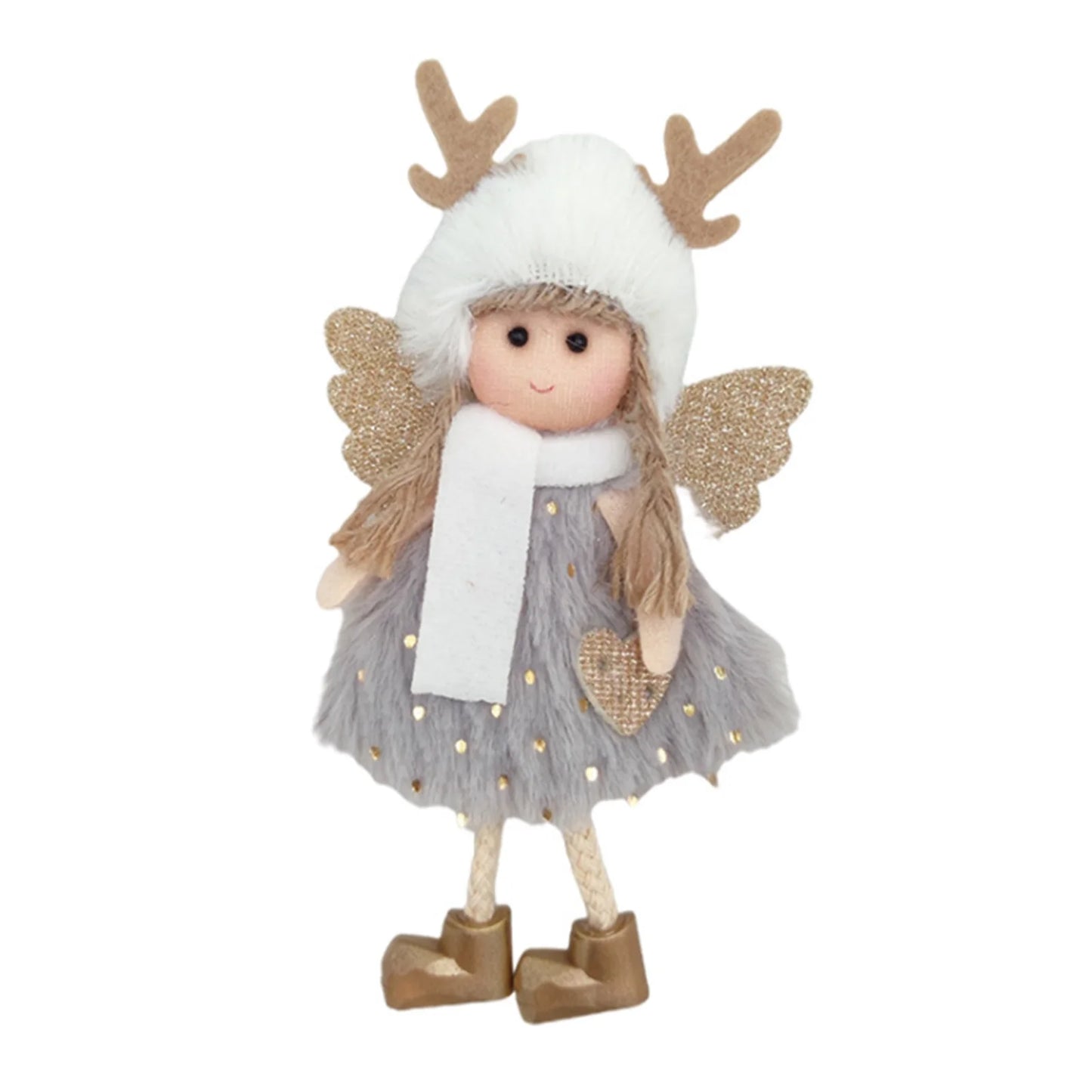 Christmas Tree Decoration Gift Charm Decorations Charms Pendants Angel Light Weight Cute Plush Angel 8X16cm Home Xmas Navidad