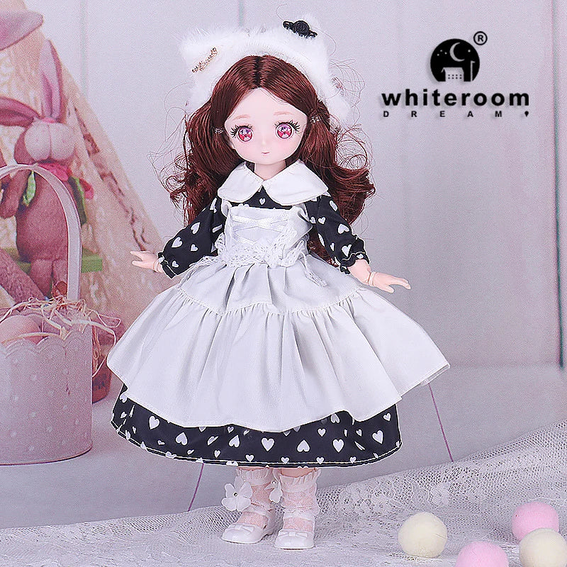 1/6 Bjd Doll Wedding Dress Anime Action Figures Full Set Spherical Jointed Doll for Children's Toys Girl Cosplay Free Shipping