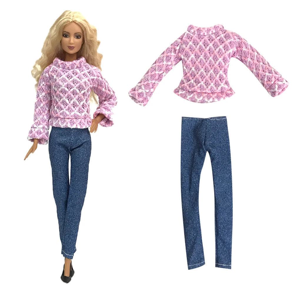 NK Official Mix Style Clothing Fashion Clothing Soft Fur Coat Doll Dress Casual Wear Clothes for Barbie Doll Accessories JJ