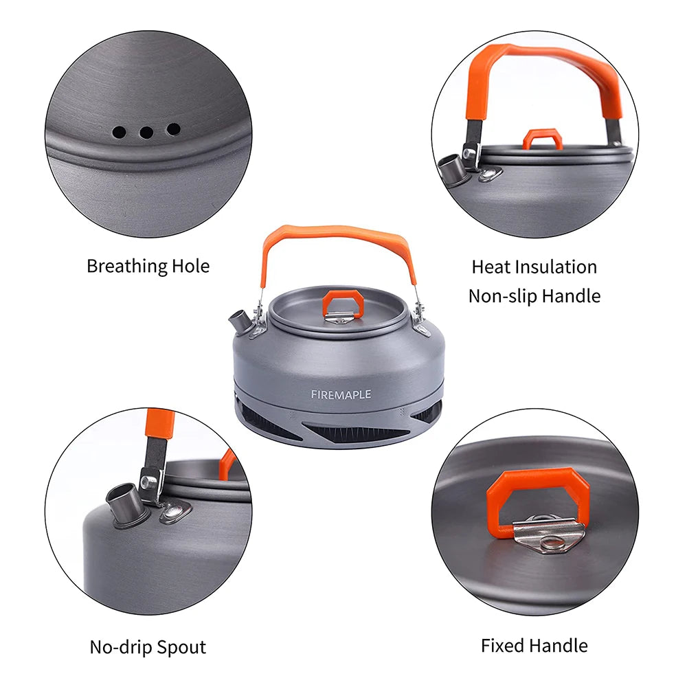 Fire Maple Outdoor Camping Pinic Heat Exchanger Kettle Coffee Tea Pot 0.7L With Heat Proof Handle Tea Filter FMC-XT1
