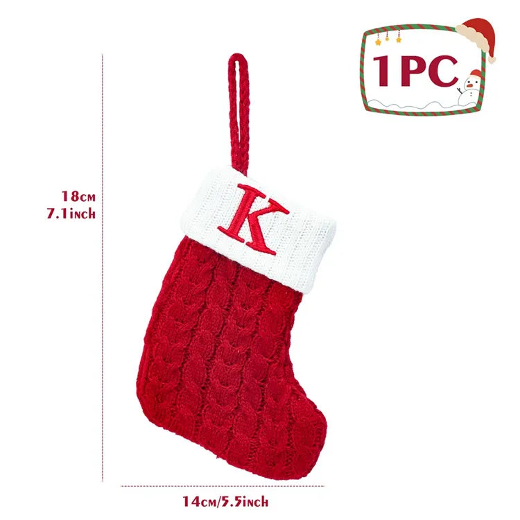 Christmas Alphabet Knitting Socks Christmas Tree Ornaments Christmas Decorations for Home 2023 Navidad Noel 2024 Xmas Gift