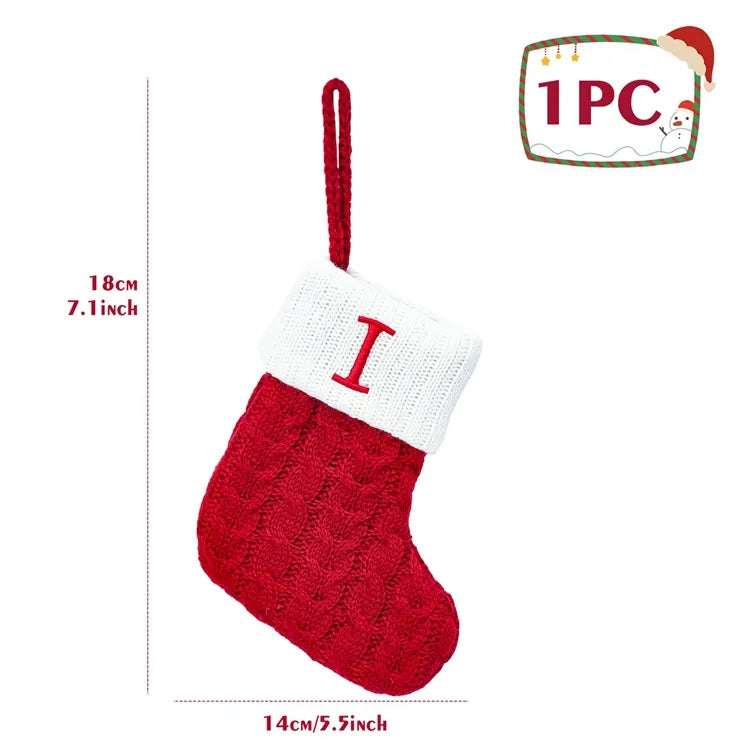 Christmas Alphabet Knitting Socks Christmas Tree Ornaments Christmas Decorations for Home 2023 Navidad Noel 2024 Xmas Gift