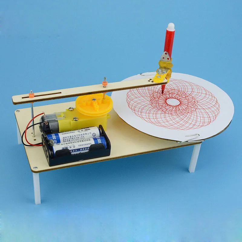 1pcs DIY Puzzle Solar Painting Toy Kids Handmade Graffiti Toy Simple Science Gizmo Physics Experiment Resources Electric Plotter