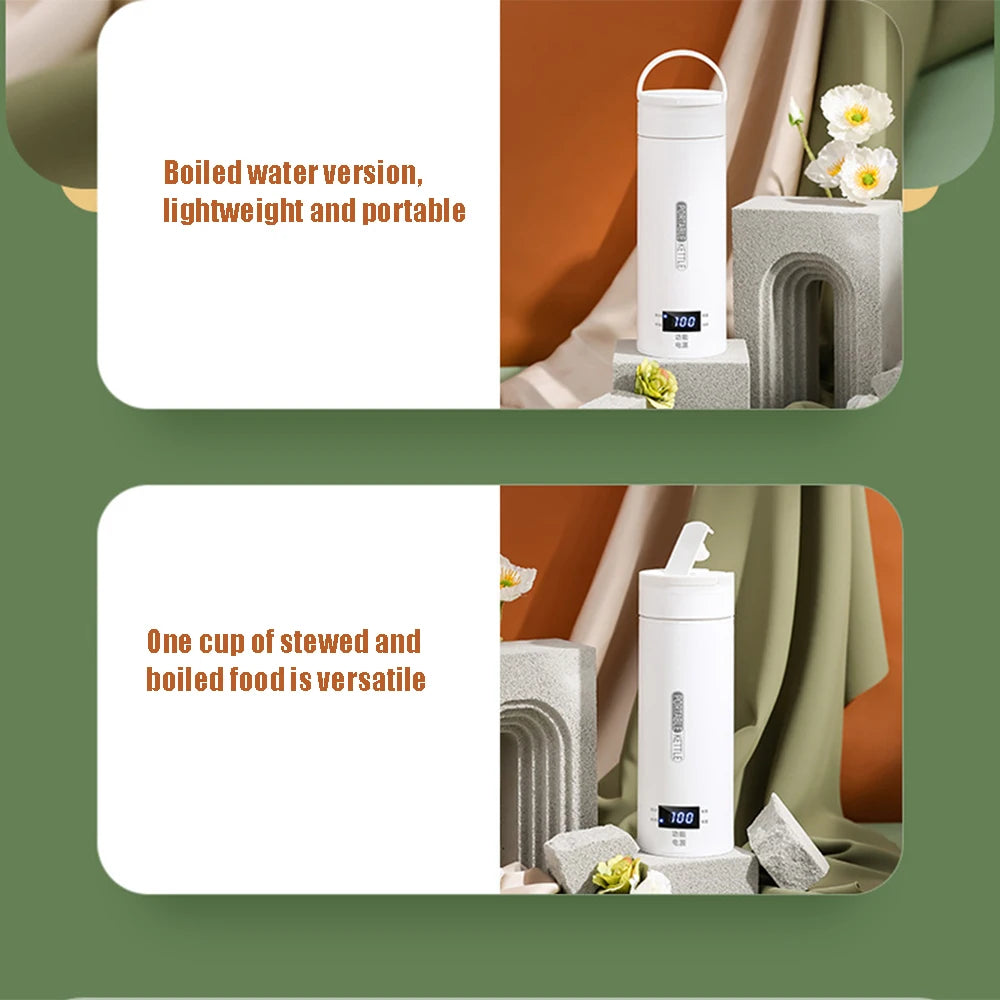 Portable Electric Kettles Tea Coffee Kettle Mini Travel Boil Water Stewable Keep Warm Appliances Thermo Anti-Scald Bottle