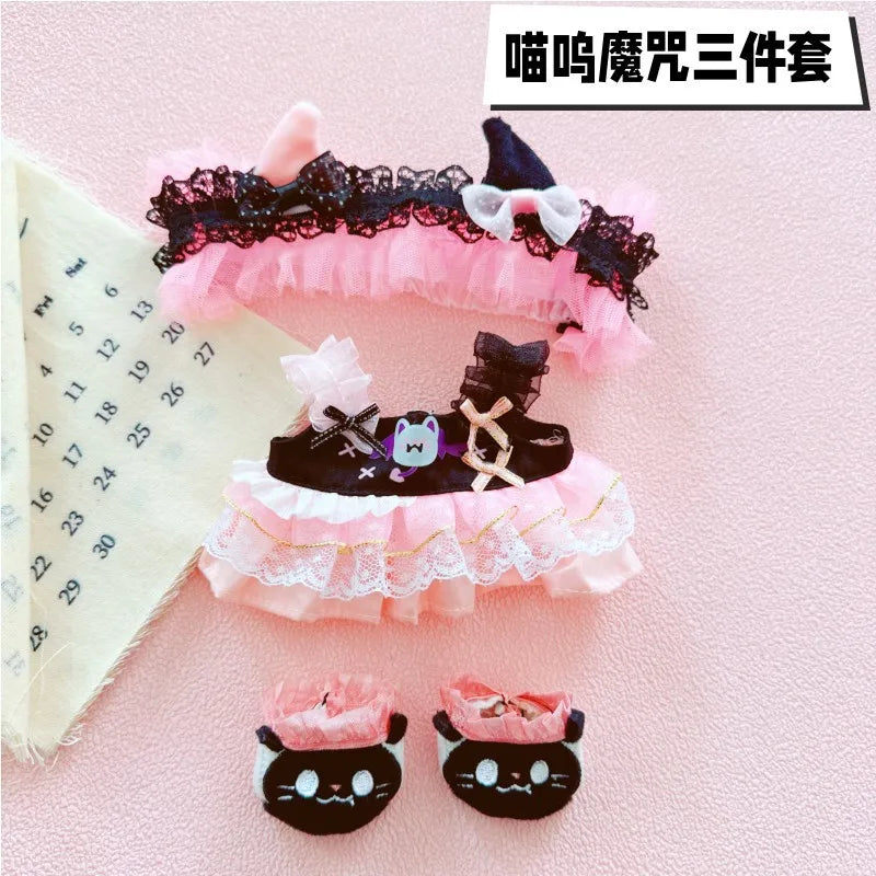 20cm Doll Clothes Outfit Hoodies Skirt Stuffed Dolls Dress Up Doll Accessories Outfit Change Dress Game Playing House Gift Toys