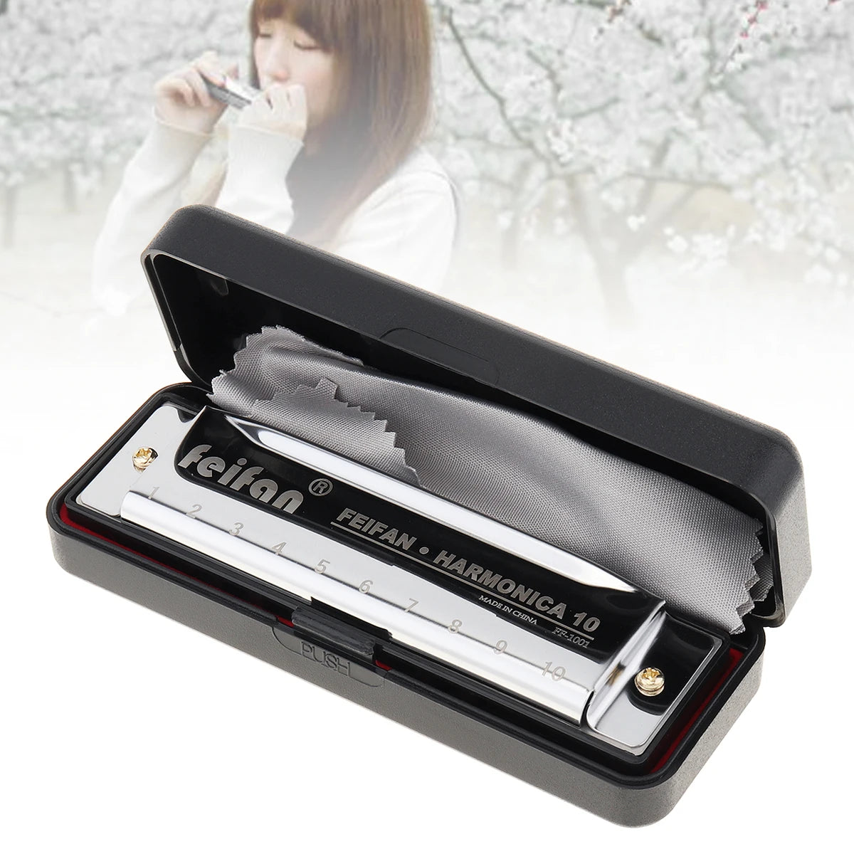 10 Holes 20 ToneC Harmonica Diatonic Blues Harp Mouth Organ Musical Instrument Stainless Steel for Beginner
