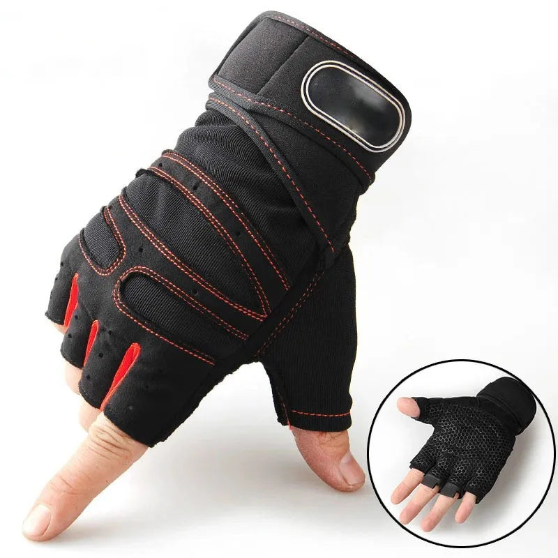Gym Fitness Gloves Women Men Half Finger Cycling Bicycle Motorcyclist Gloves Weightlifting Yoga Sport Training Fingerless Gloves
