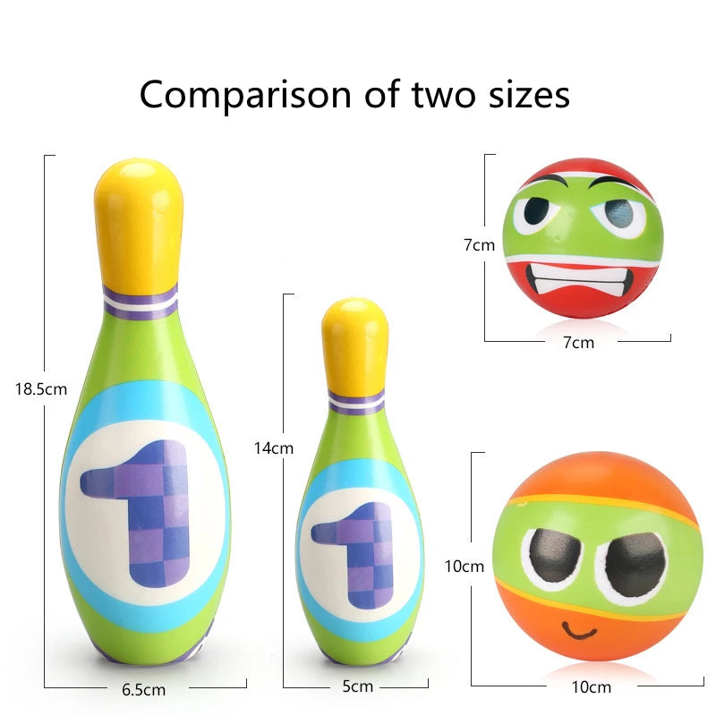 Kids Bowling Toys Sets Bowling Pins and Balls Fun Safe PU Educational Games for Toddlers Children Outdoor Indoor Sports 1 Set
