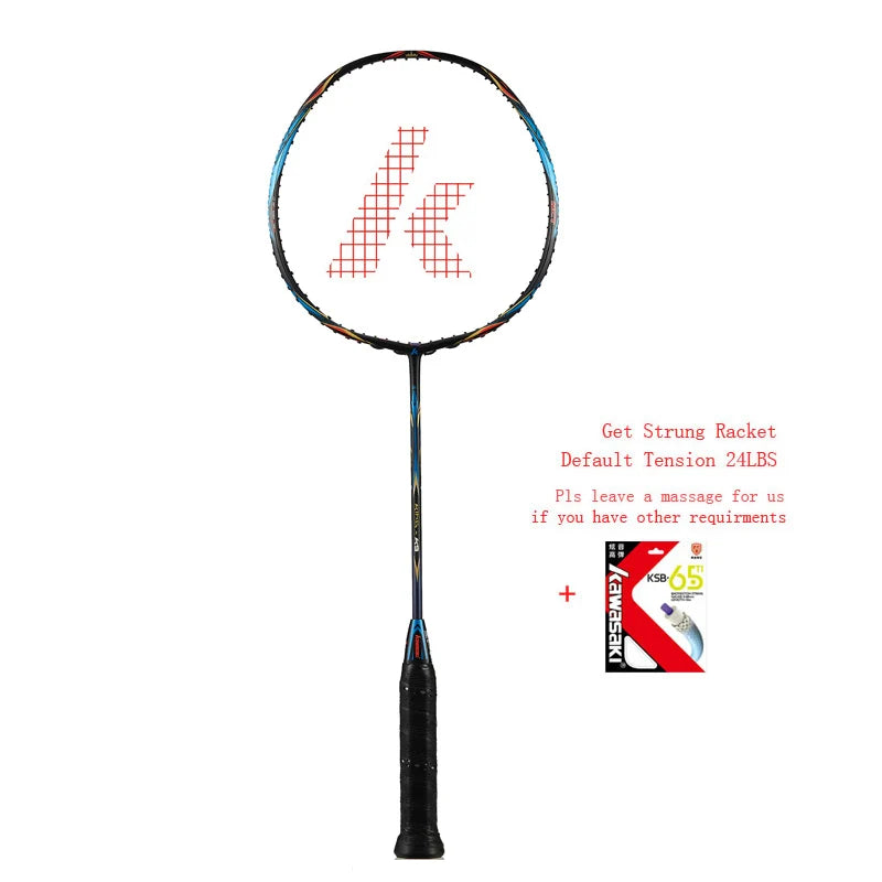 Kawasaki Original Badminton Racket King K9 All-Around Type T Join Power Carbon Fiber Racquet for Intermediate Players