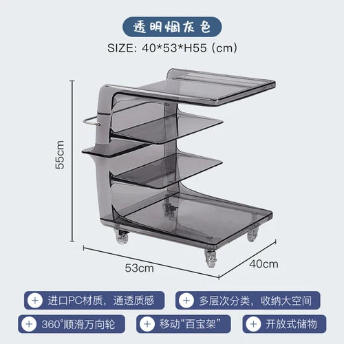 Unique Acrylic Side Table Nightstands Mobile Small Dining Coffee Table Hotel Center Mesa Auxiliar Salon Living Room Furniture