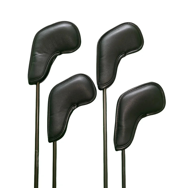 Golf Iron Club Head Cover Headcovers for Sand Wedges Big Number Long Neck Black/White Pu Leather 48 50 52 54 56 58 60 Degree