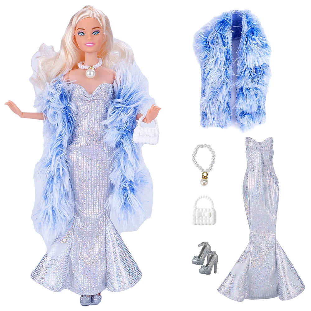 NK Pop Doll Clothes Mermaid Dress Fishtail Skirt Clothing for Barbie Clothes Doll Accessories Toy Gift JJ