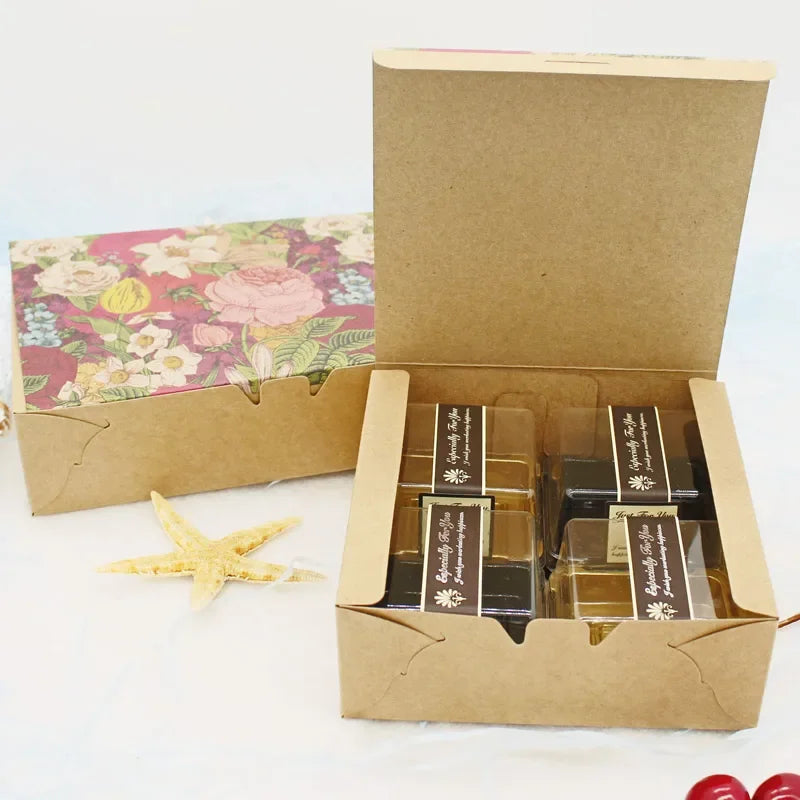 20pcs Gift Box Kraft Paperboard Box Cookie Packaging Box Macaron Box Diwali Gifts Boxes for Sweets Chocolate Box Packaging